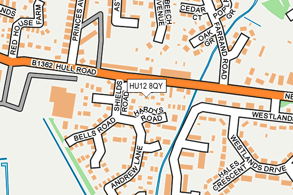 HU12 8QY map - OS OpenMap – Local (Ordnance Survey)