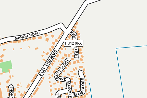HU12 8RA map - OS OpenMap – Local (Ordnance Survey)