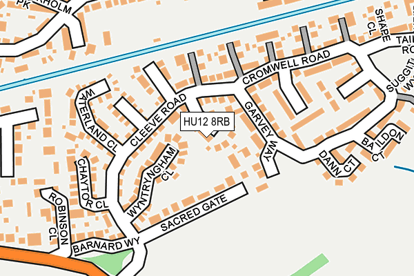 HU12 8RB map - OS OpenMap – Local (Ordnance Survey)