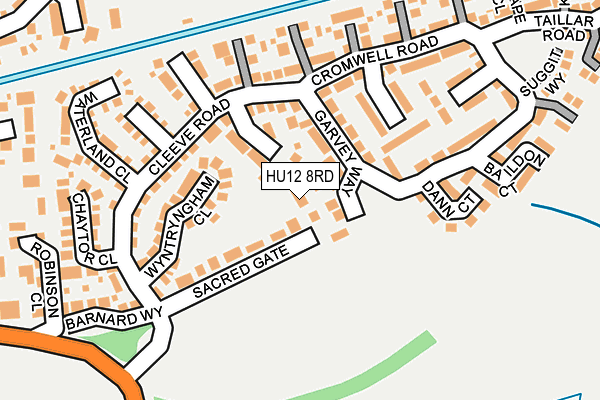HU12 8RD map - OS OpenMap – Local (Ordnance Survey)