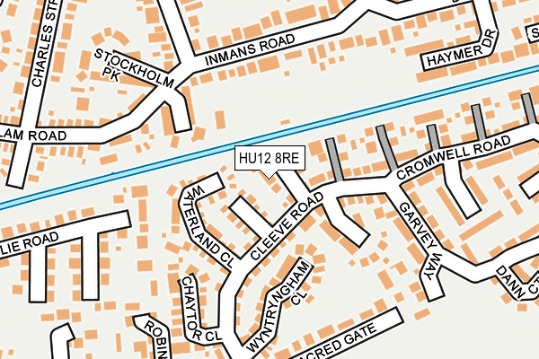 HU12 8RE map - OS OpenMap – Local (Ordnance Survey)