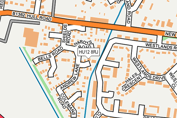 HU12 8RJ map - OS OpenMap – Local (Ordnance Survey)