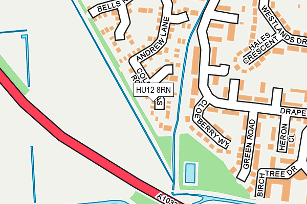 HU12 8RN map - OS OpenMap – Local (Ordnance Survey)
