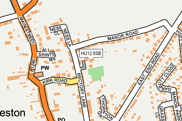 HU12 8SB map - OS OpenMap – Local (Ordnance Survey)