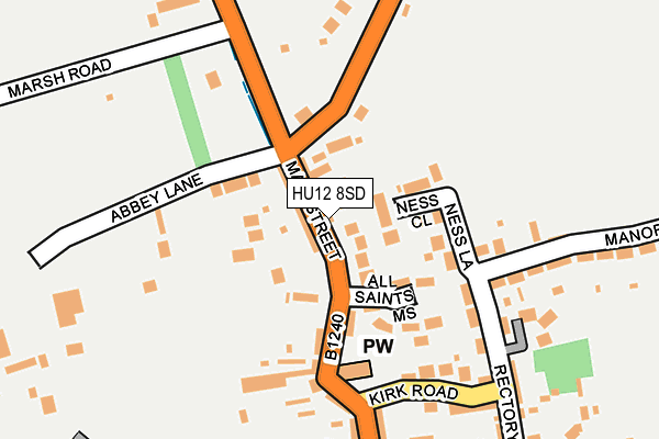 HU12 8SD map - OS OpenMap – Local (Ordnance Survey)