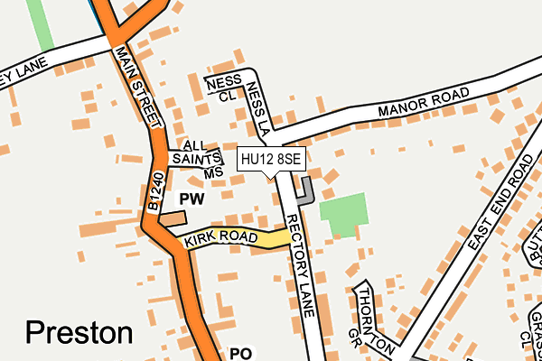 HU12 8SE map - OS OpenMap – Local (Ordnance Survey)