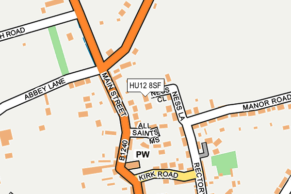 HU12 8SF map - OS OpenMap – Local (Ordnance Survey)