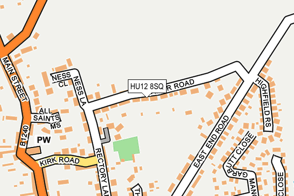 HU12 8SQ map - OS OpenMap – Local (Ordnance Survey)