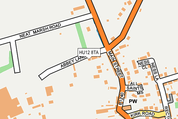 HU12 8TA map - OS OpenMap – Local (Ordnance Survey)