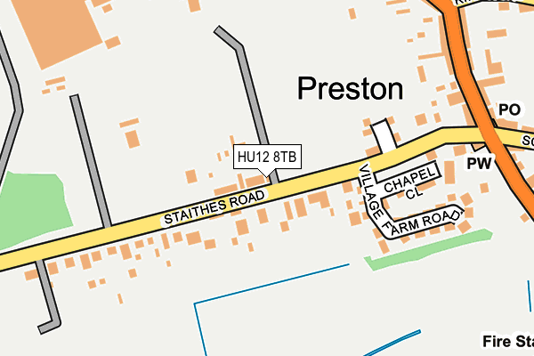 HU12 8TB map - OS OpenMap – Local (Ordnance Survey)