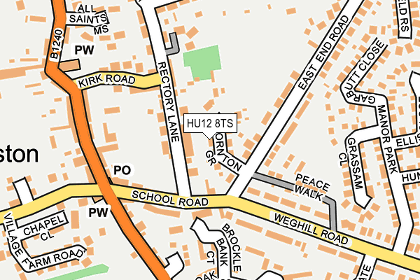 HU12 8TS map - OS OpenMap – Local (Ordnance Survey)