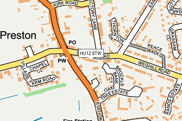 HU12 8TW map - OS OpenMap – Local (Ordnance Survey)