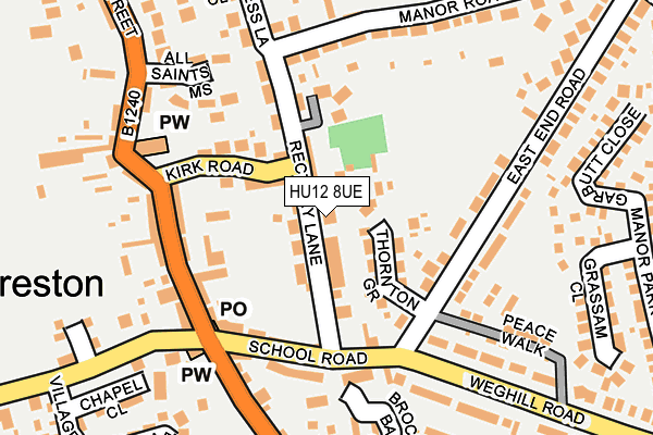 HU12 8UE map - OS OpenMap – Local (Ordnance Survey)