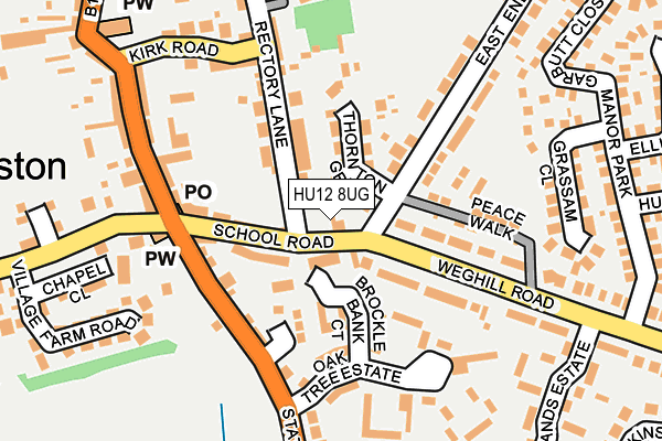 HU12 8UG map - OS OpenMap – Local (Ordnance Survey)