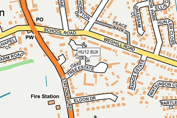 HU12 8UX map - OS OpenMap – Local (Ordnance Survey)