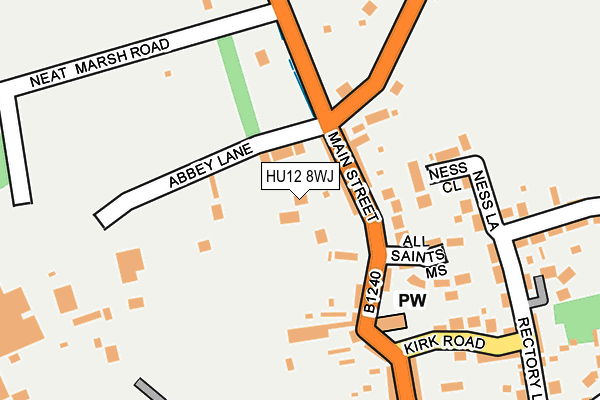 HU12 8WJ map - OS OpenMap – Local (Ordnance Survey)