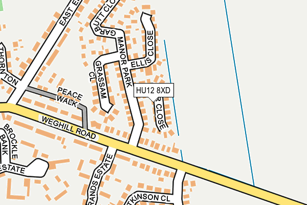 HU12 8XD map - OS OpenMap – Local (Ordnance Survey)
