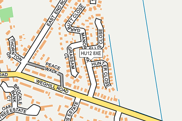 HU12 8XE map - OS OpenMap – Local (Ordnance Survey)
