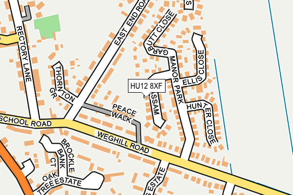 HU12 8XF map - OS OpenMap – Local (Ordnance Survey)
