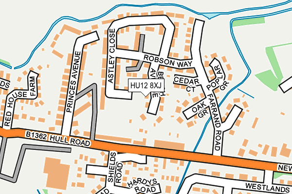 HU12 8XJ map - OS OpenMap – Local (Ordnance Survey)