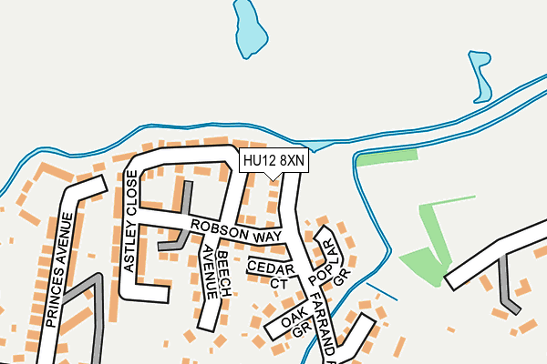 HU12 8XN map - OS OpenMap – Local (Ordnance Survey)