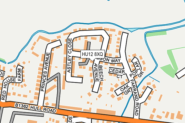 HU12 8XQ map - OS OpenMap – Local (Ordnance Survey)