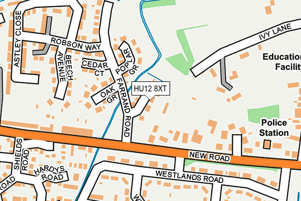 HU12 8XT map - OS OpenMap – Local (Ordnance Survey)
