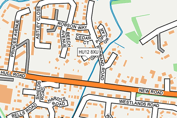 HU12 8XU map - OS OpenMap – Local (Ordnance Survey)