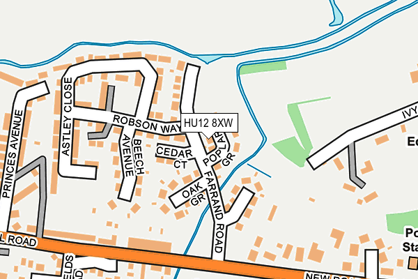 HU12 8XW map - OS OpenMap – Local (Ordnance Survey)