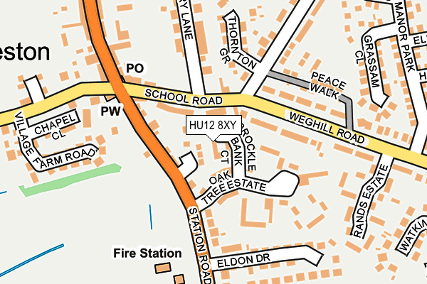 HU12 8XY map - OS OpenMap – Local (Ordnance Survey)