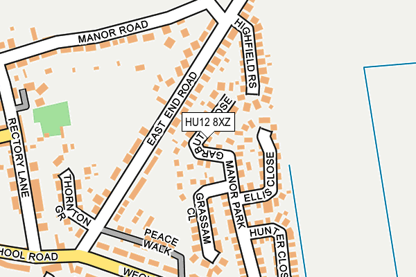 HU12 8XZ map - OS OpenMap – Local (Ordnance Survey)