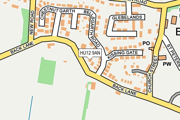 HU12 9AN map - OS OpenMap – Local (Ordnance Survey)