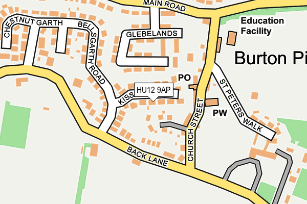 HU12 9AP map - OS OpenMap – Local (Ordnance Survey)