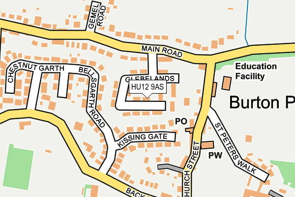 HU12 9AS map - OS OpenMap – Local (Ordnance Survey)