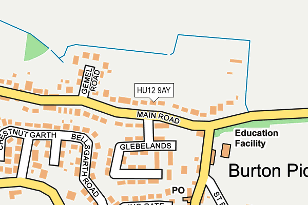 HU12 9AY map - OS OpenMap – Local (Ordnance Survey)