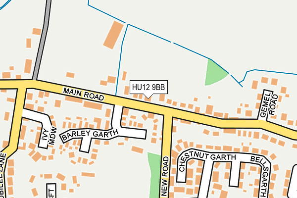 HU12 9BB map - OS OpenMap – Local (Ordnance Survey)