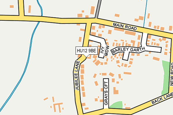 HU12 9BE map - OS OpenMap – Local (Ordnance Survey)