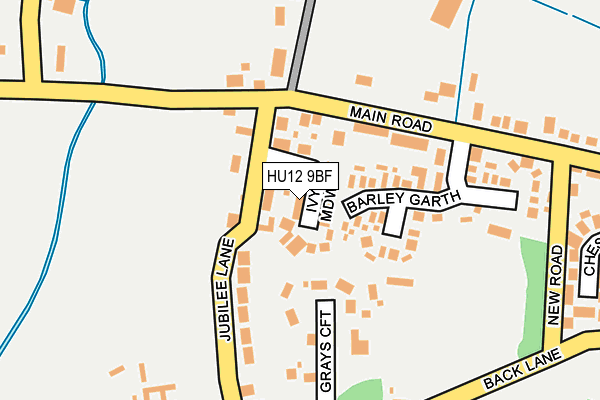 HU12 9BF map - OS OpenMap – Local (Ordnance Survey)