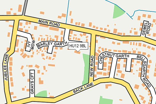 HU12 9BL map - OS OpenMap – Local (Ordnance Survey)