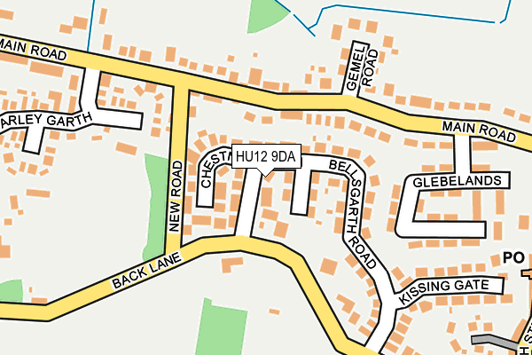 HU12 9DA map - OS OpenMap – Local (Ordnance Survey)