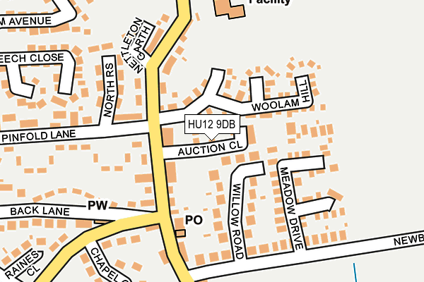 HU12 9DB map - OS OpenMap – Local (Ordnance Survey)