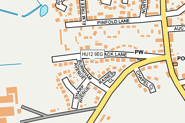 HU12 9EG map - OS OpenMap – Local (Ordnance Survey)
