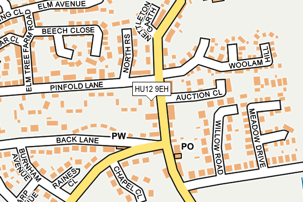 HU12 9EH map - OS OpenMap – Local (Ordnance Survey)