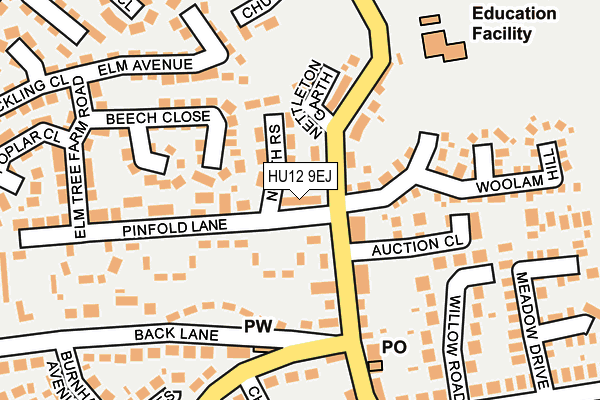 HU12 9EJ map - OS OpenMap – Local (Ordnance Survey)