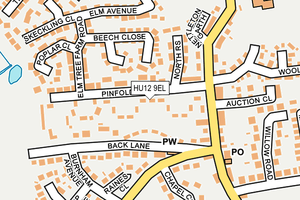 HU12 9EL map - OS OpenMap – Local (Ordnance Survey)