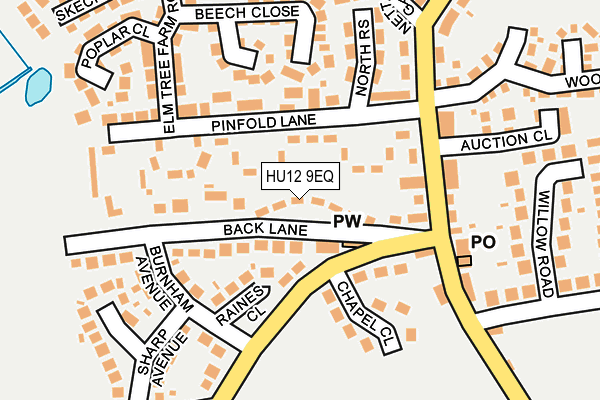 HU12 9EQ map - OS OpenMap – Local (Ordnance Survey)