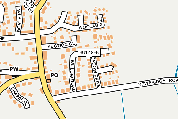 HU12 9FB map - OS OpenMap – Local (Ordnance Survey)