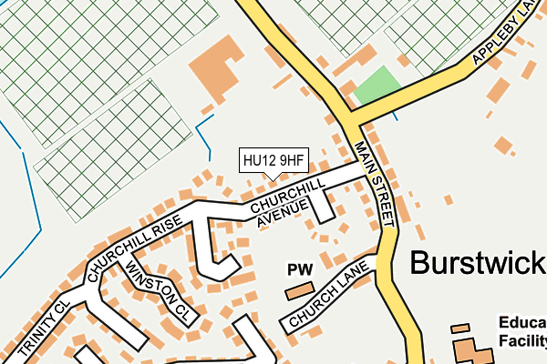 HU12 9HF map - OS OpenMap – Local (Ordnance Survey)