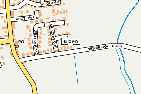 HU12 9HS map - OS OpenMap – Local (Ordnance Survey)