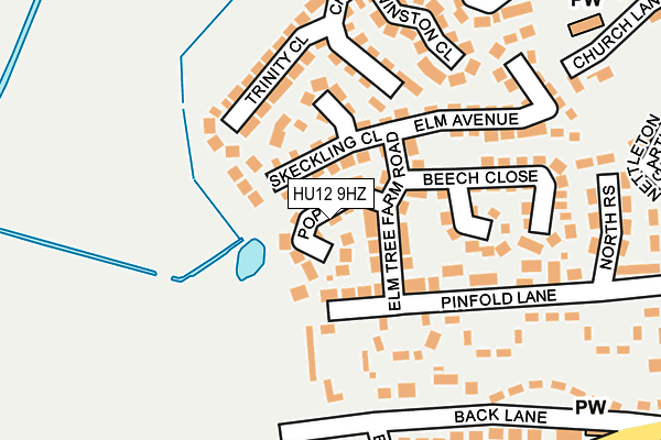 HU12 9HZ map - OS OpenMap – Local (Ordnance Survey)